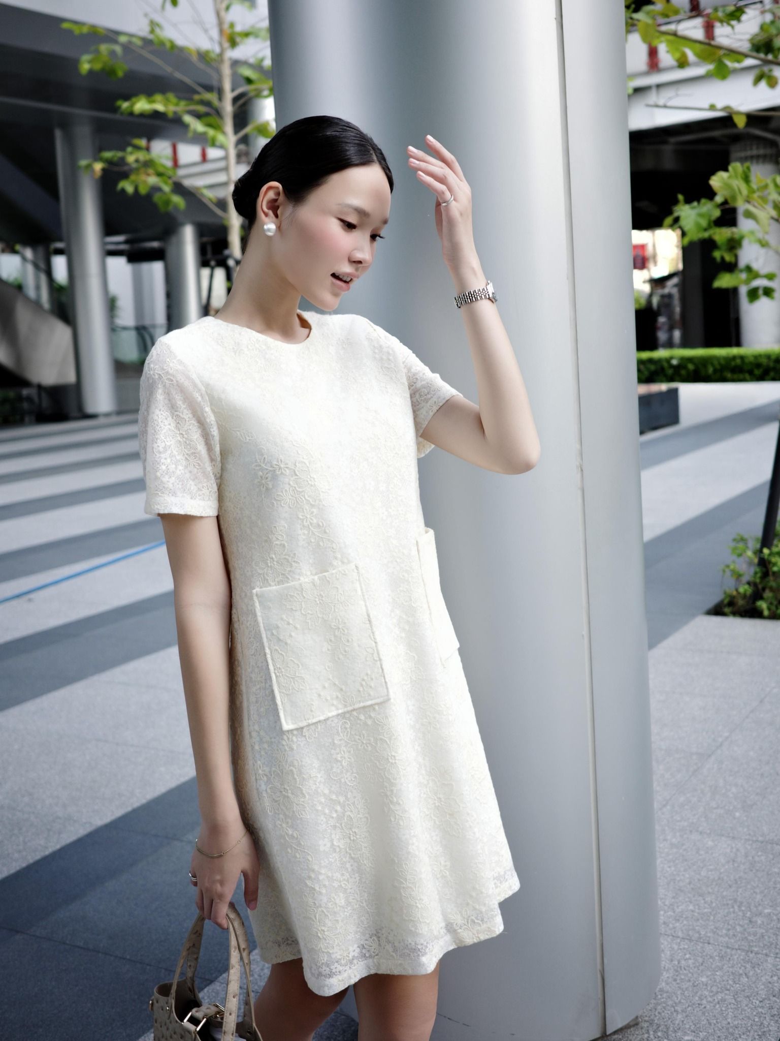  Đầm ren hai túi | Mauve Pocket dress 