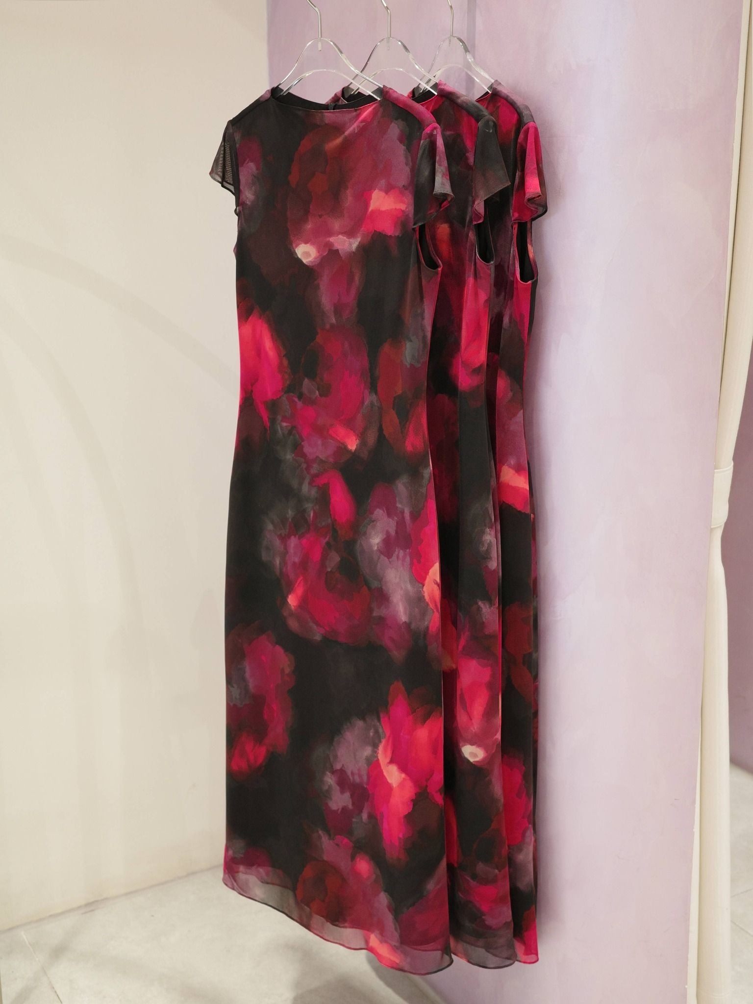  Đầm lụa phối lưới hoa | Mauve Silk Mesh dress 