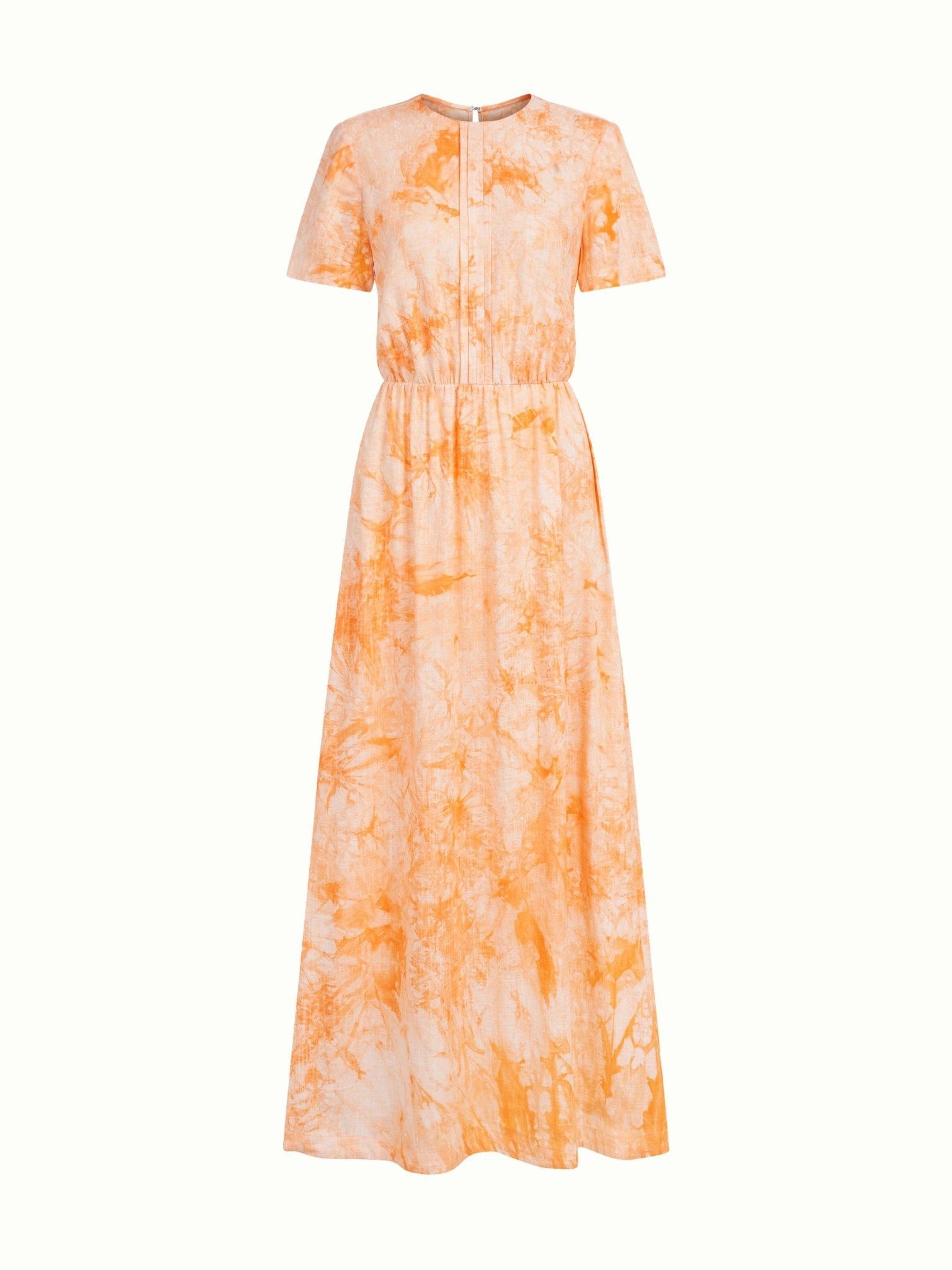  Đầm linen hoa nhún eo Mauve Flower Speck dress 