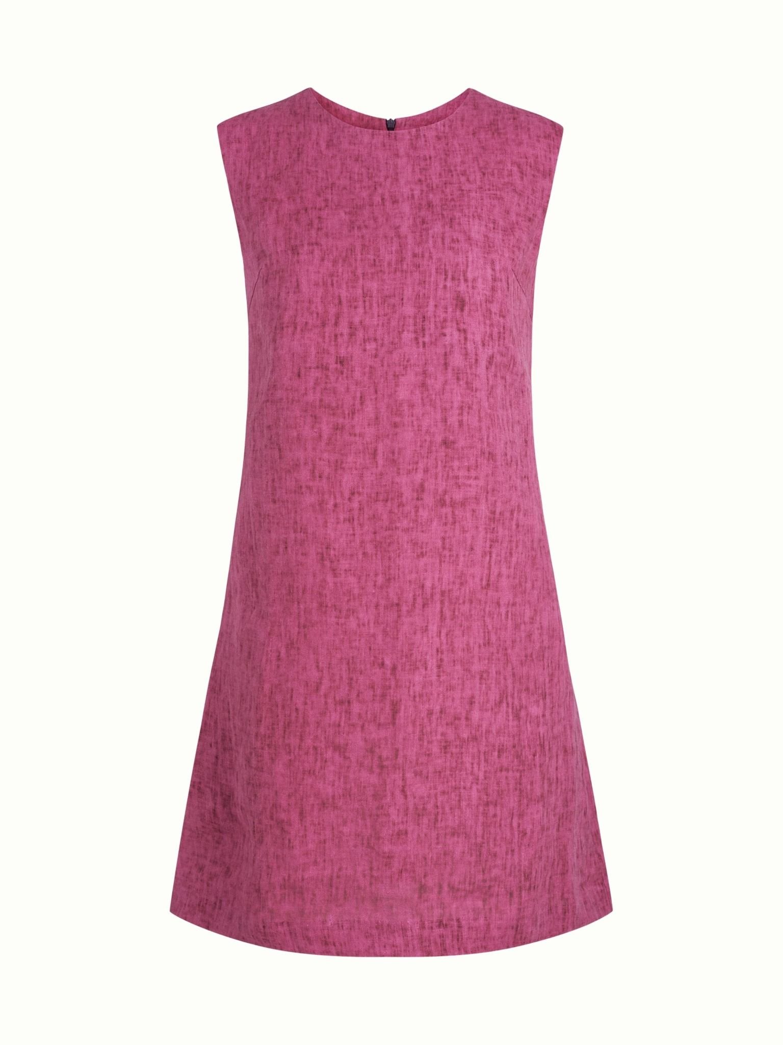  Đầm ngắn basic Mauve linen mini dress 