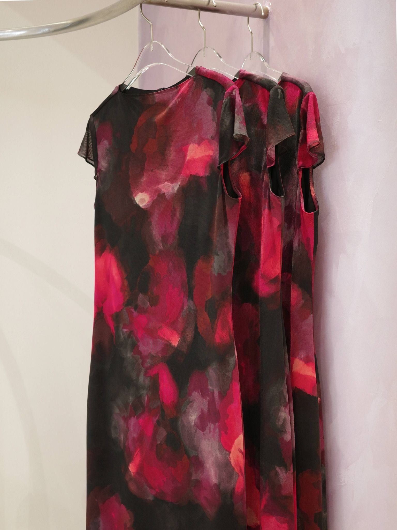  Đầm lụa phối lưới hoa | Mauve Silk Mesh dress 