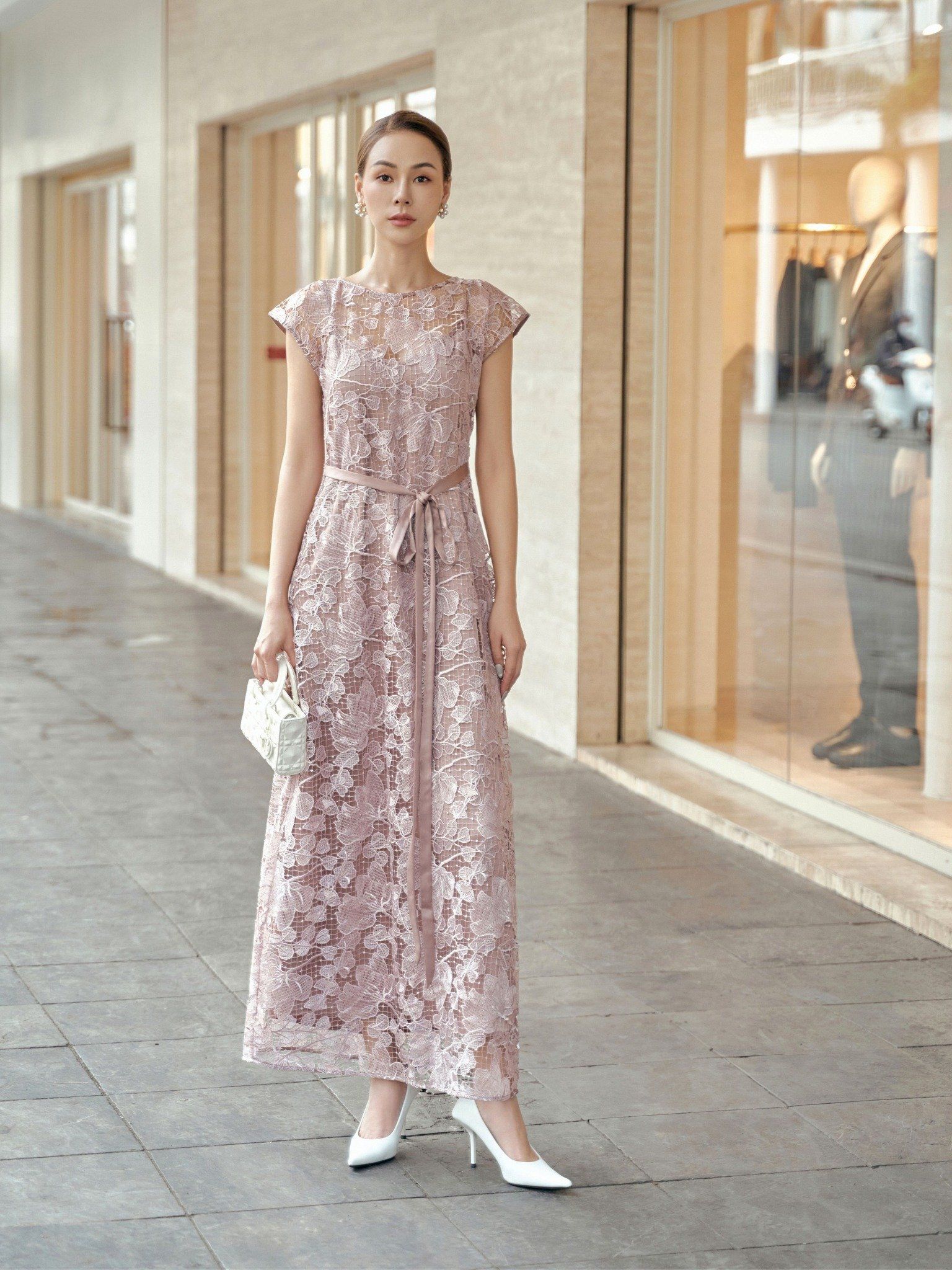  Đầm ren dài Mauve Darling dress 