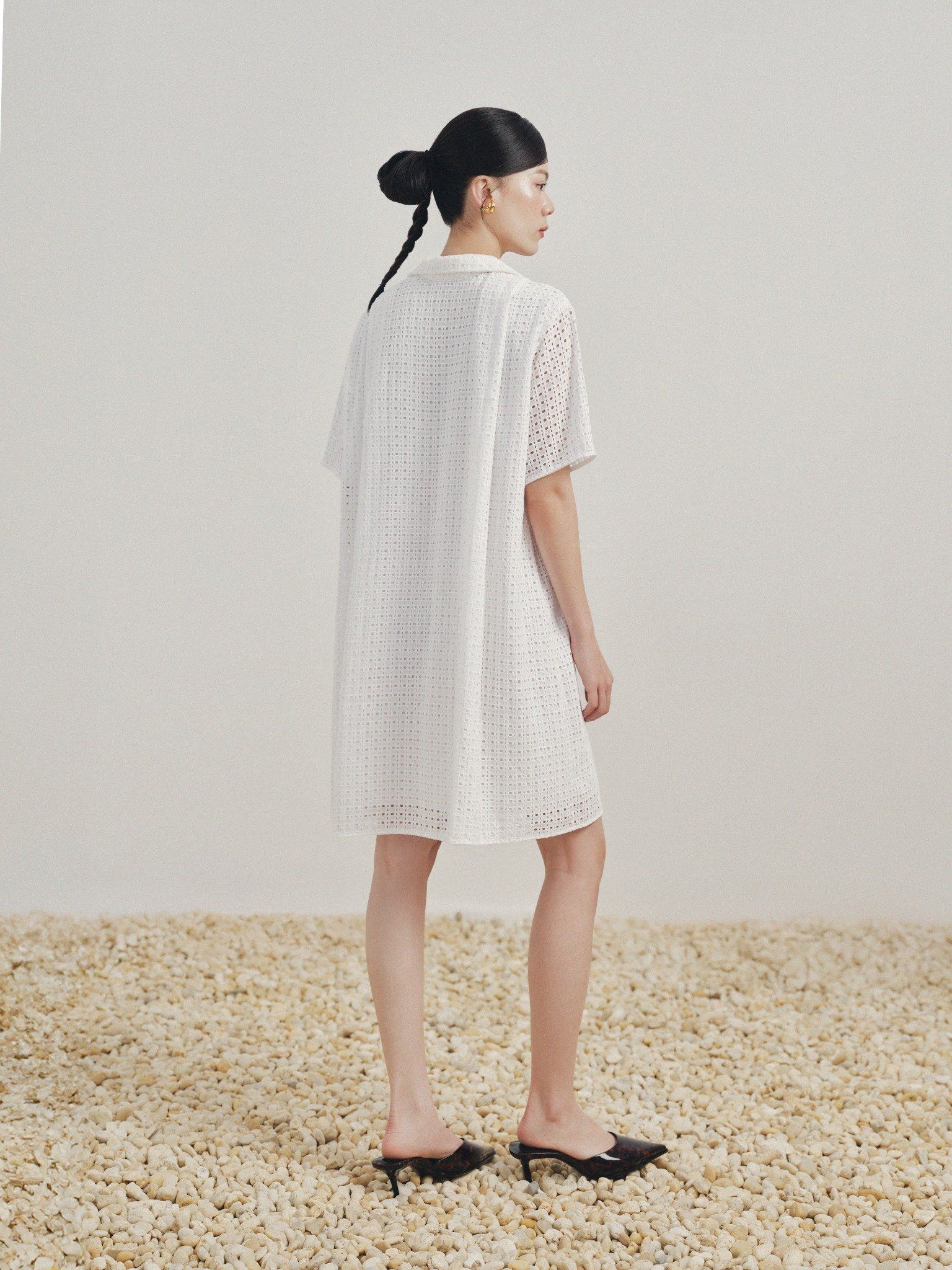  Đầm sơ mi oversize | Mauve Cotton Shirt dress 