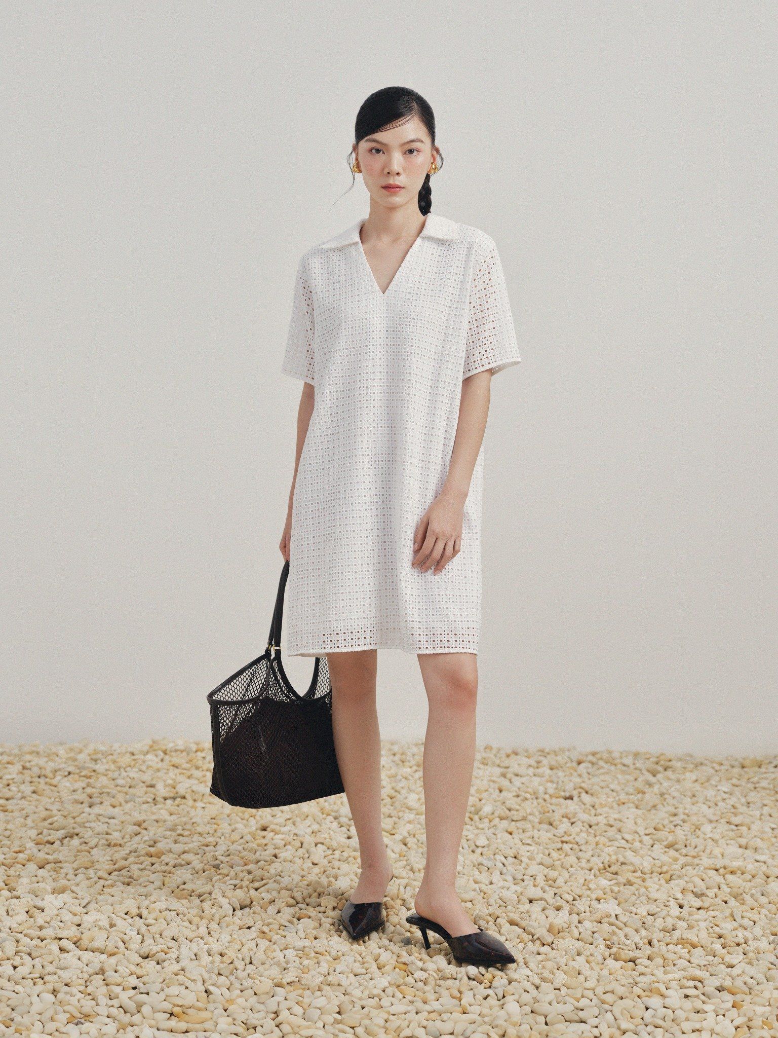  Đầm sơ mi oversize | Mauve Cotton Shirt dress 