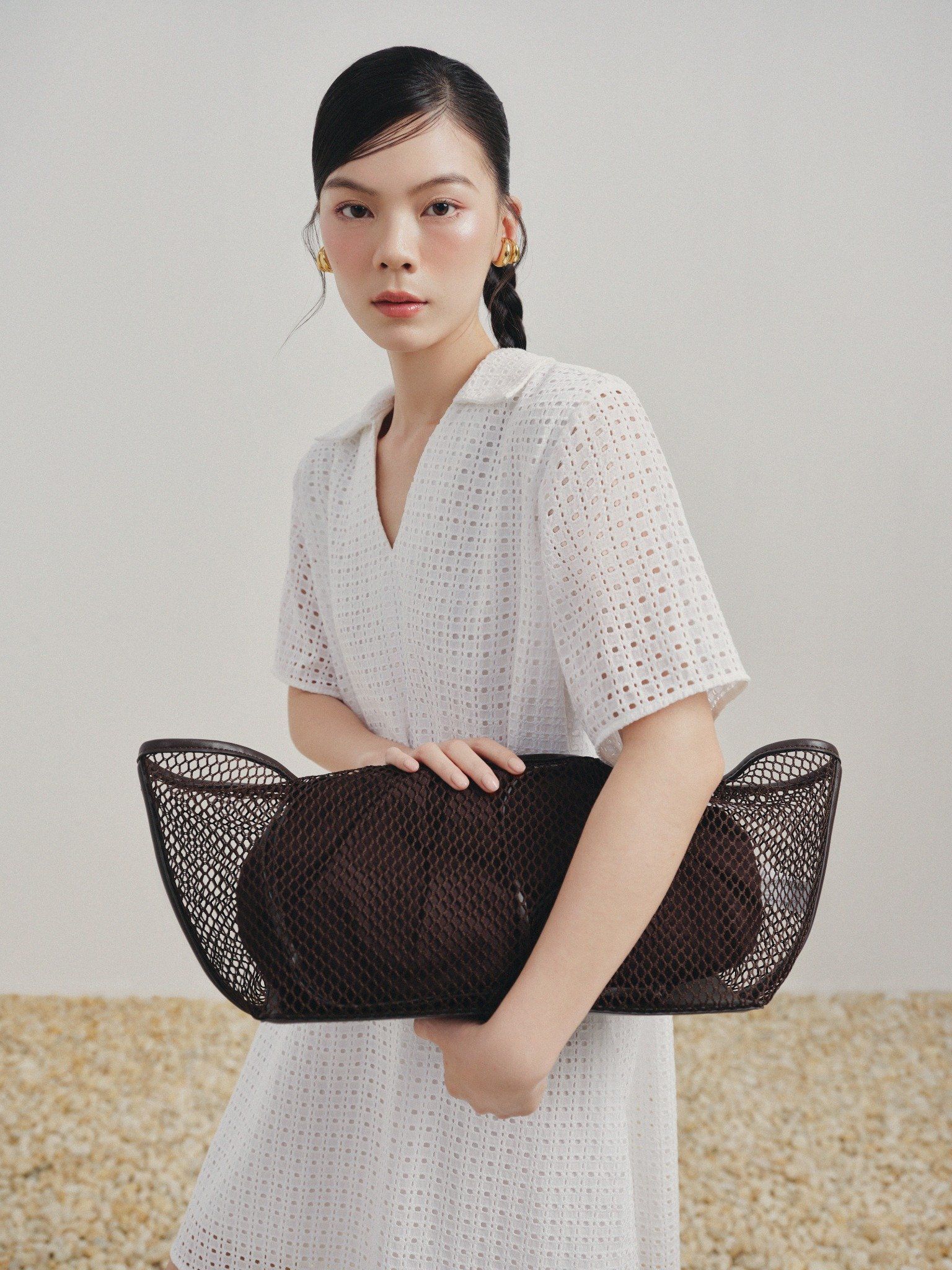  Đầm sơ mi oversize | Mauve Cotton Shirt dress 