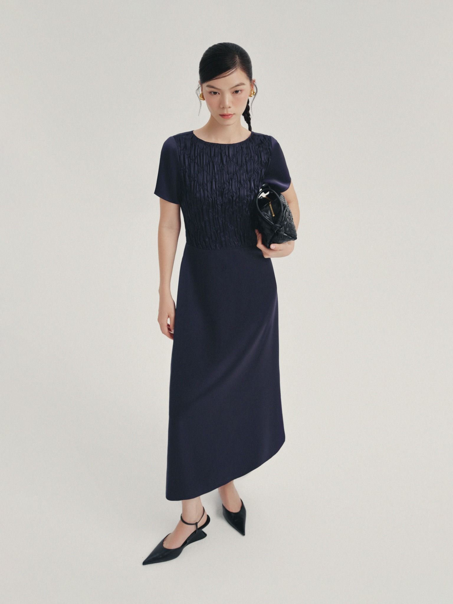  Đầm midi dún con thoi | Mauve Blanket dress 