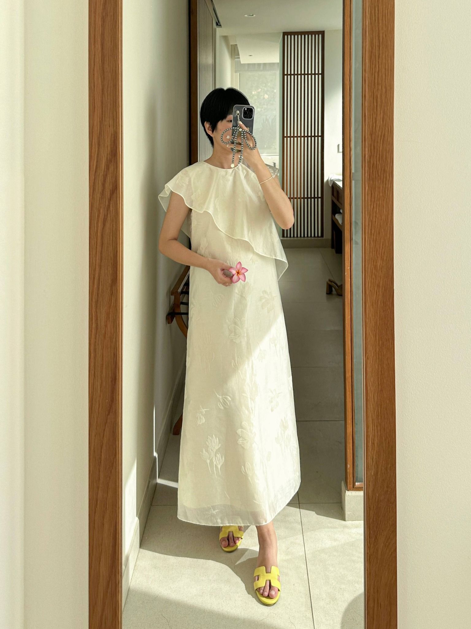  Đầm tơ bèo Mauve Orchid Cacti dress 