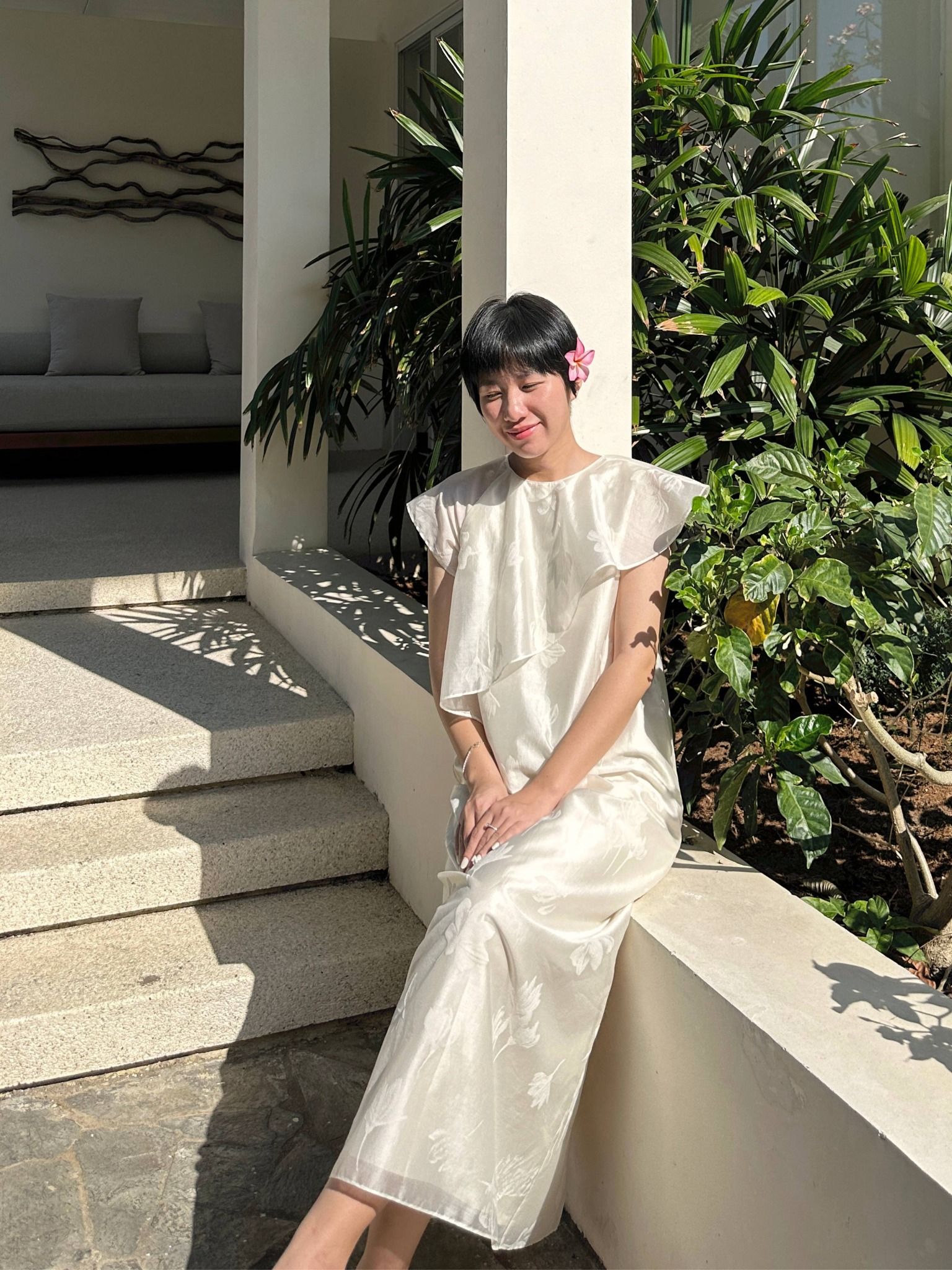  Đầm tơ bèo Mauve Orchid Cacti dress 