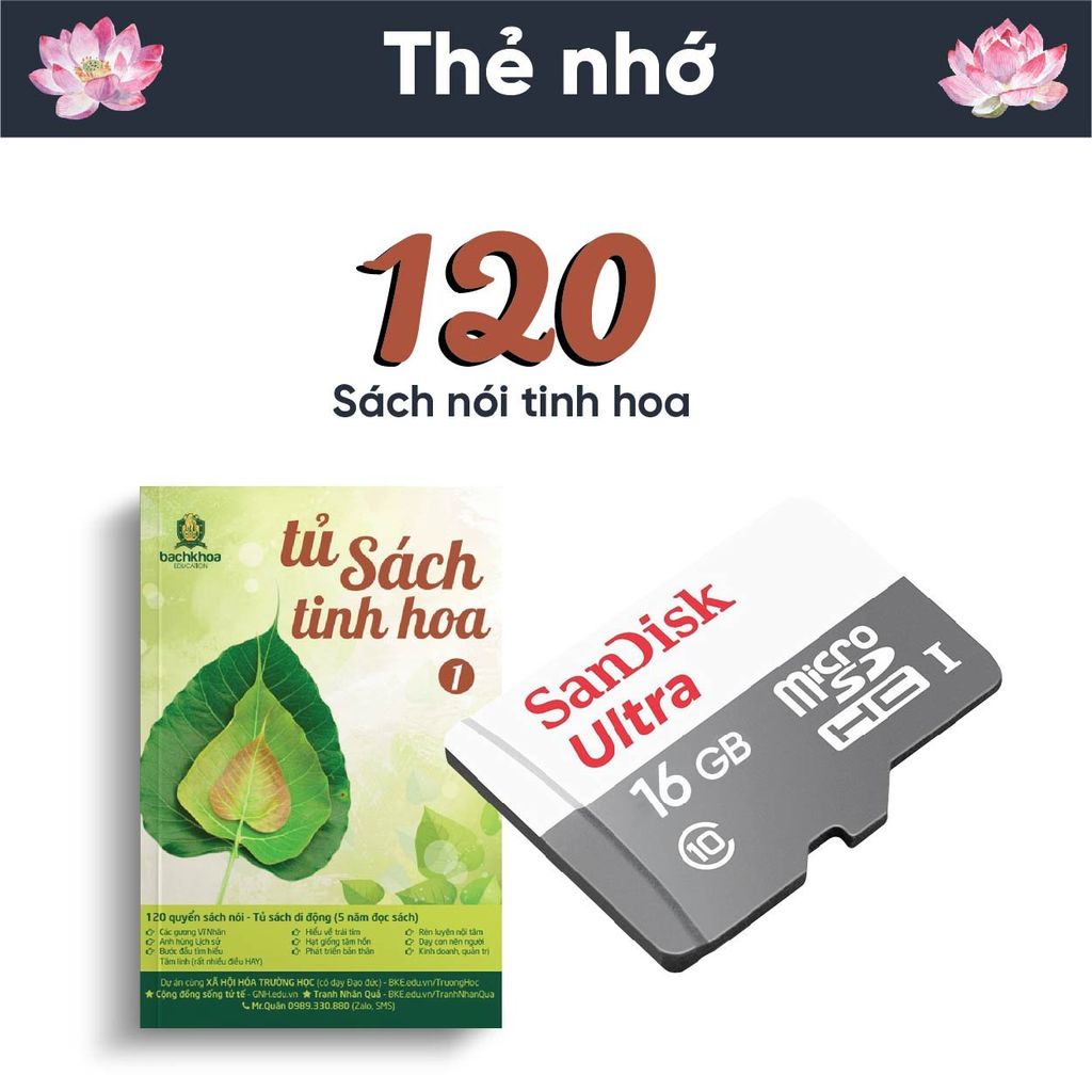 Thẻ Nhớ 120 Cuốn Sách Nói