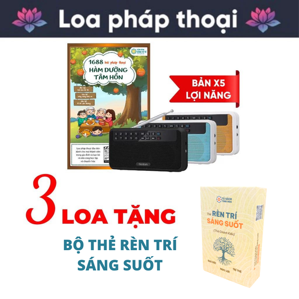 Combo 3 Loa Pháp Thoại 1688 Tặng Bộ Thẻ Rèn Trí Sáng Suốt