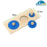  Giáo Cụ Montessori - Ghép hình 3 hình tròn kích cỡ khác nhau  - Three Circles Puzzle 