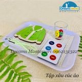  Giáo cụ Montessori - Tập xâu cúc áo - Practice threading buttons 
