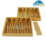  Giáo Cụ Montessori - Hộp 45 que tính  - Spindle Box With 45 Spindles 