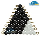  Giáo Cụ Montessori - Các dây cườm đen trắng từ cườm 1 đến cườm 9  - Black and white bead stairs 1-9 