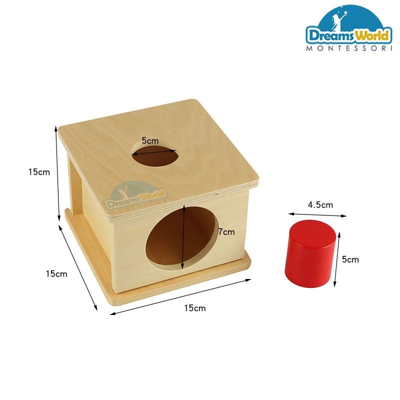  Giáo Cụ Montessori - Trò chơi thả hình lăng trụ cỡ lớn vào hộp - Imbucare Box w/ Large Cylinder 