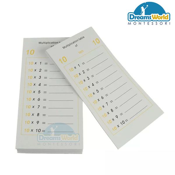  Giáo Cụ Montessori - Bảng nhân bổ sung - Multiplication Tables 