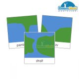  Giáo Cụ Montessori - Thẻ mẫu đất và nước: Bộ 1 và bộ 2 - Land and Water Form Cards:Set 1 and Set 2 