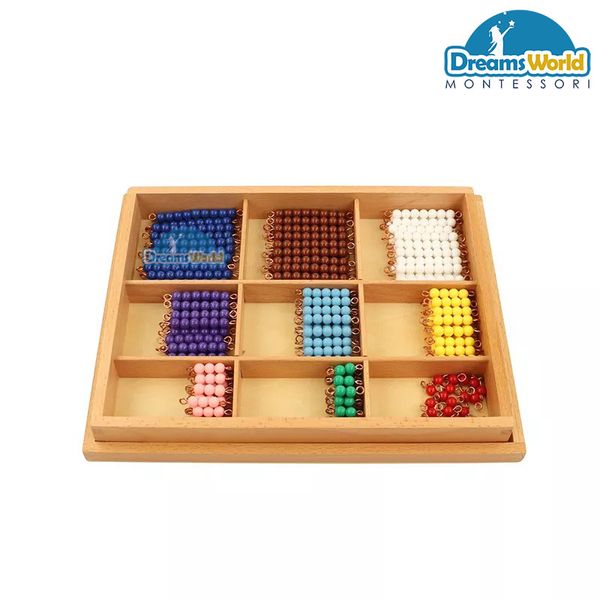  Giáo Cụ Montessori - Bảng kiểm tra chuỗi hạt màu - Checker Board Beads 