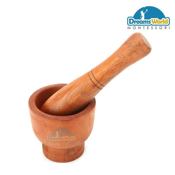  Giáo cụ Montessori - Bộ chày cối gỗ - Montessori Wooden pestle and mortar set 