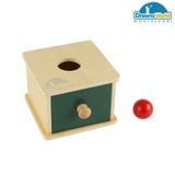  Giáo Cụ Montessori - Trò chơi thả quả bóng vào hộp có lỗ - Imbucare Box w/ Ball 