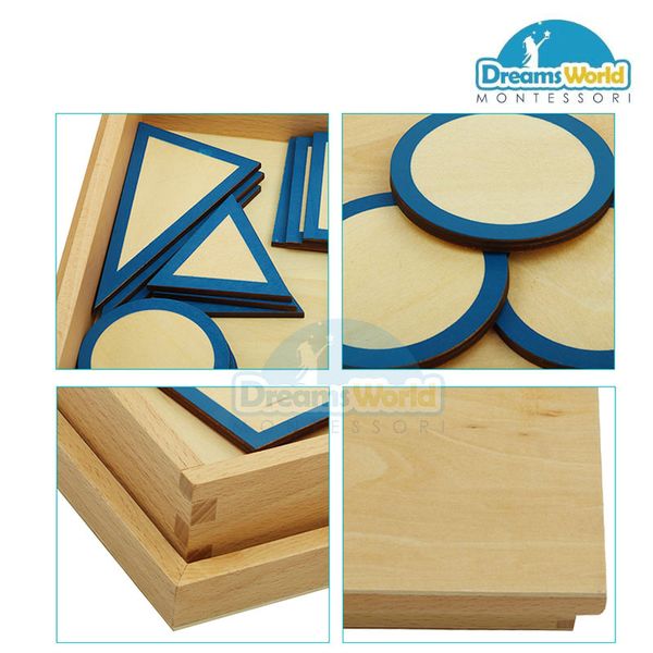  Giáo Cụ Montessori -  Đế của hình khối - Geometric Solids Bases with Box 