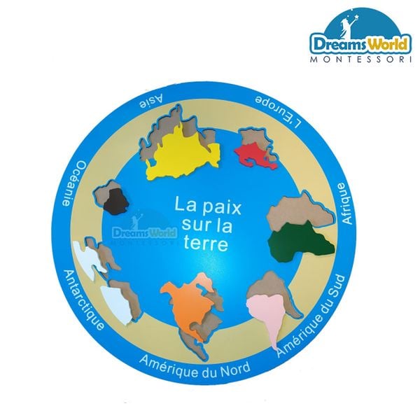  Giáo Cụ Montessori - 7 miếng lục địa  - Seven continents disc 