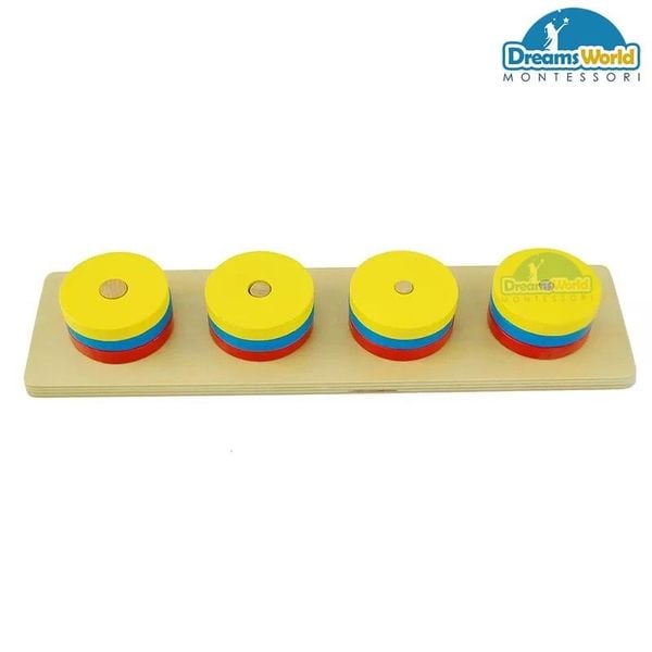  Ghép 4 khốn khối tròn Montessori - Four circular blocks 