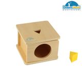  Giáo Cụ Montessori - Trò chơi thả hình tam giác vào hộp - Imbucare Box w/ Triangle Prism 