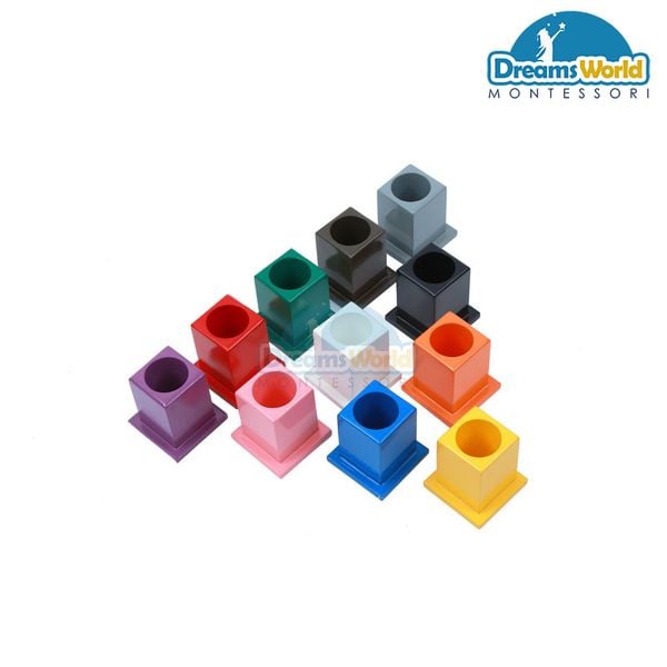  Giáo cụ Montessori - Bộ 11 ống màu đựng bút chì, bút viết - Set of 11 Colored Pencil Holders 