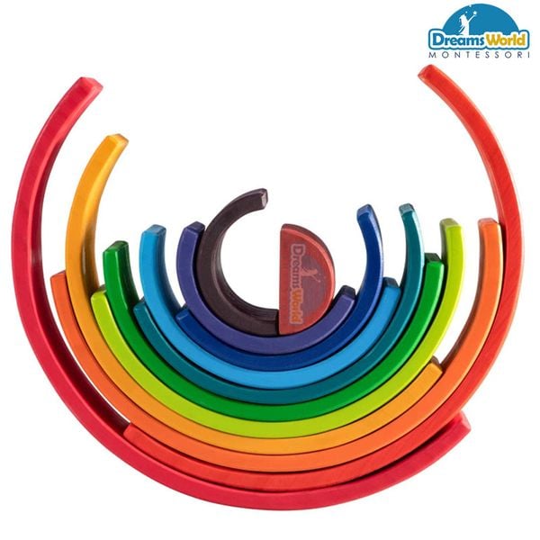  Giáo Cụ Montessori -  Tháp cầu vồng lớn  - 12pcs rainbow bridge blocks 