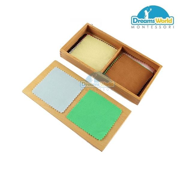  Giáo Cụ Montessori -  Phân biệt cấu trúc vải nhiều màu sắc 03 - Second Fabric Box-3 pairs 