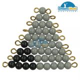  Giáo Cụ Montessori - Các dây cườm màu xám từ cườm 1 đến cườm 9  - Grey bead stairs 1-9 