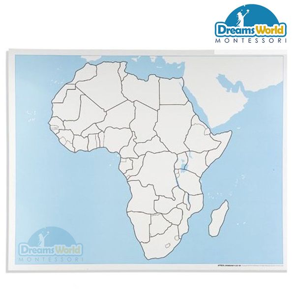  Giáo Cụ Montessori - Bản đồ châu Phi ( không nhãn) - Unlabeled Africa Control Map 