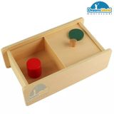  Giáo Cụ Montessori - Hộp gỗ và nắp trượt -nắp gỗ trượt qua trượt lại hai bên - Wooden box with sliding lid 