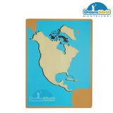  Giáo Cụ Montessori - Ghép bản đồ châu Bắc Mỹ - Puzzle map of North America 