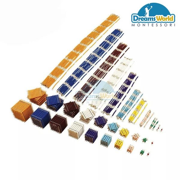  Giáo Cụ Montessori - Bộ hạt cườm của tủ toán - The Complete Bead set 
