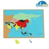  Giáo Cụ Montessori - Ghép bản đồ châu Á - Puzzle Map of Asia 