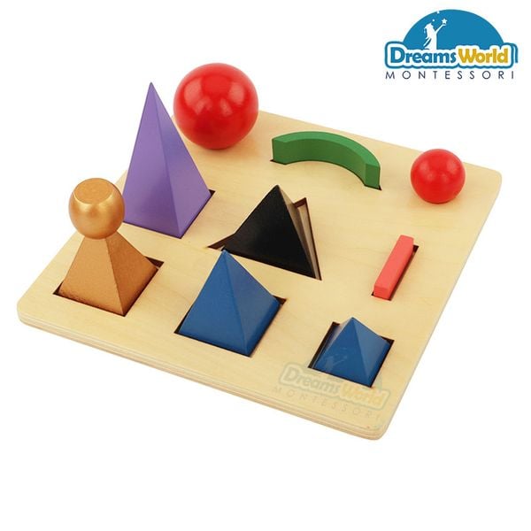  Giáo cụ Montessori - Biểu tượng ngữ pháp  có khay - Solid Grammar Symbols 