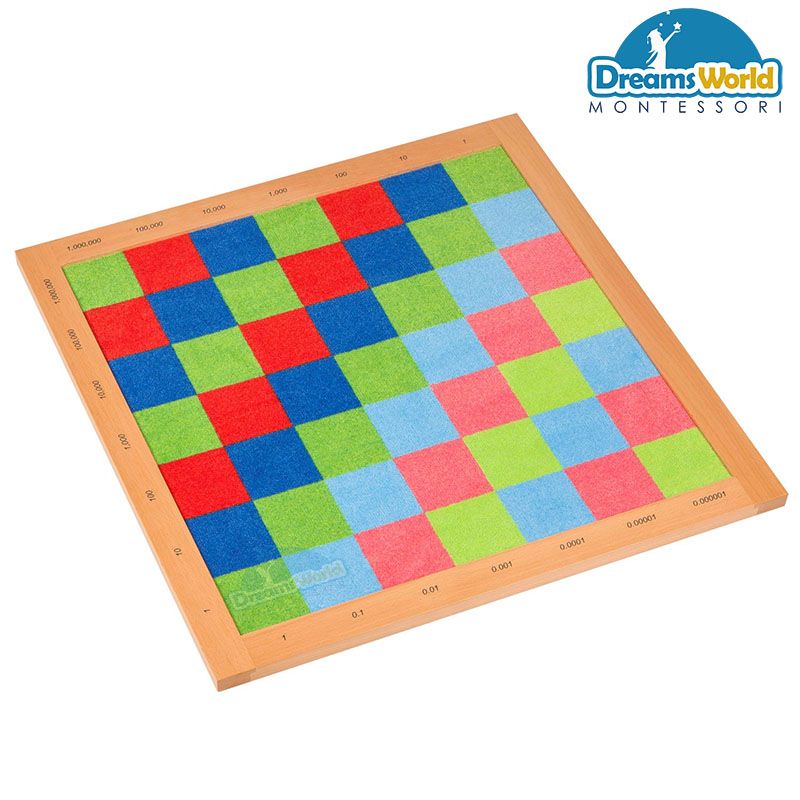  Giáo Cụ Montessori - Bảng kiểm tra thập phân (khay vuông) - Decimal Checker Board 
