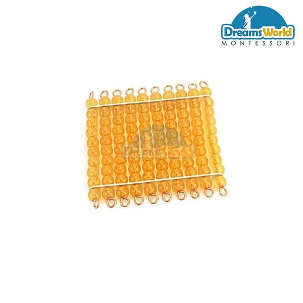  Giáo Cụ Montessori - 1 tấm cườm - 1 Golden Bead Hundred Squares 