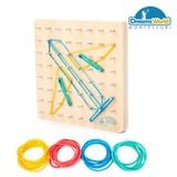  Giáo Cụ Montessori -  Bảng dây chun lớn vơi thẻ  - Large Geometric Board with cards 