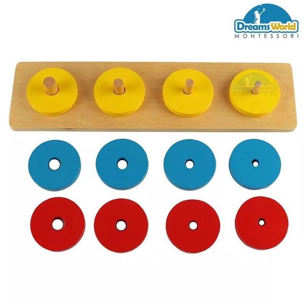  Ghép 4 khốn khối tròn Montessori - Four circular blocks 