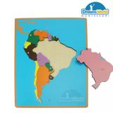  Giáo Cụ Montessori - Ghép bản đồ châu Nam Mỹ - Puzzle map of south America 