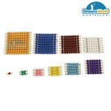  Giáo Cụ Montessori - Khay chứa các chuỗi hạt màu cỡ lớn - Bead Decanomial with box 