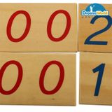  Giáo Cụ Montessori - Các thẻ số từ 1 đến 3000 cỡ nhỏ - Small Wooden Number Cards With Box (1-3000) 