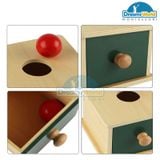 Giáo Cụ Montessori - Trò chơi thả quả bóng vào hộp có lỗ - Imbucare Box w/ Ball 