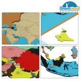  Giáo Cụ Montessori - Ghép bản đồ châu Á - Puzzle Map of Asia 