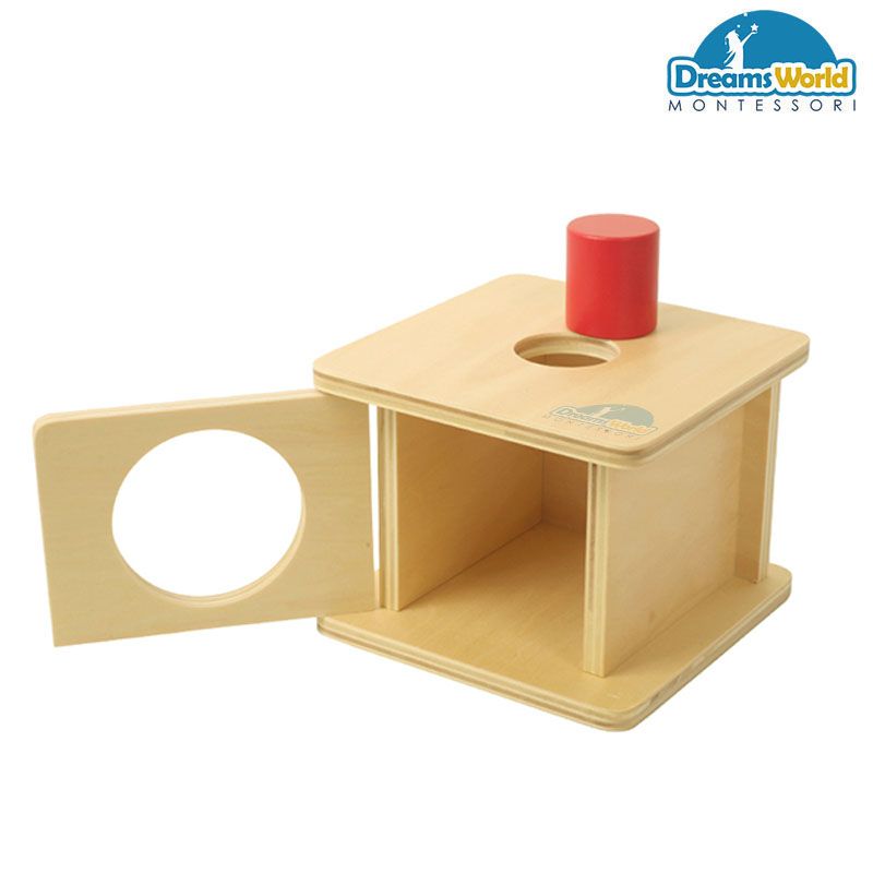  Giáo Cụ Montessori - Trò chơi thả hình lăng trụ cỡ lớn vào hộp - Imbucare Box w/ Large Cylinder 