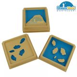  Giáo Cụ Montessori - Khay đựng mẫu đất và nước: bộ 2 - Land and Water Form Trays:Set 2 