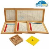  Giáo Cụ Montessori - Hộp học phép tính nhân có thẻ điều khiển và bảng - Multiplication Working Charts with frame 